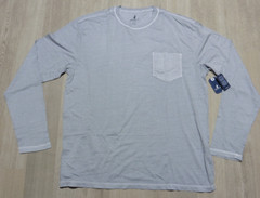 Johnnie-O Men’s Large Brennan Crewneck T-Shirt Steel Gray LS NWT