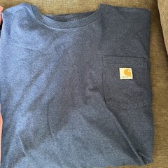2- Carhartt T Shirts Men 3XL Loose Fit Blue & Rust Salmon Front Pockets Workwear