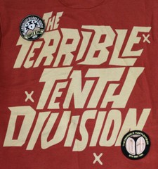 10.Deep Mens Red Fleece Sleeveless Shirt “Terrible Tenth Division” Size 2XL
