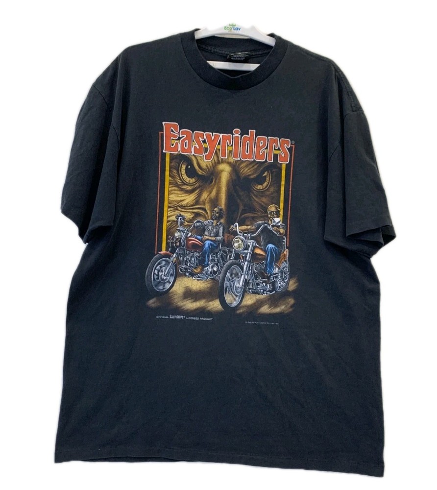 Vtg 1993 3D Emblem Easyriders Harley-Davidson T-Shirt Kamloops BC Size XL #241