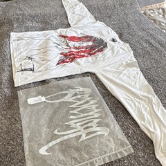 Revenge Graphic Print Cotton Crew Neck T-Shirt White Red Black Men Medium