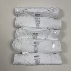 Kirkland Mens 5 pack100% Cotton Crew Neck T-shirt, White Large