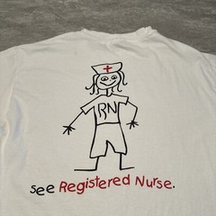 Vintage 90s Study Eat Dream Nurse RN Single Stitch Shirt Large Cartoon VTG