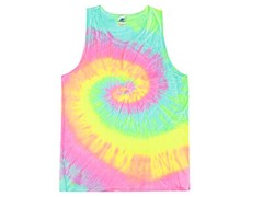 Multi-Color Tie Dye Tank Tops Sleeveless T-Shirts Adult S to XXXL Cotton
