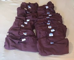VTG Champion Maroon Plum HeavyWeight Cotton Lot Of T Shirt Large (12) & XL (12)