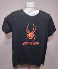 Spyder T-Shirt Large Black Logo Short Sleeve