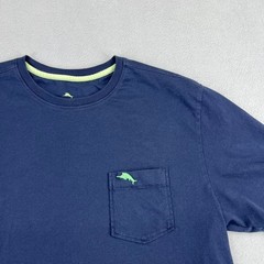 Tommy Bahama Mens Navy Blue Pima Cotton Pocket T-Shirt Marlin UPF 30 Small