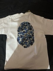 A Bathing Ape BAPE White/Blue Camo Ape Head Graphic Tee Crew Neck Men’s S