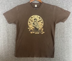 SEE PICS Jimi Hendrix Gold Foil Graphic Tshirt Guitar Brown Mens Large Tee Shirt