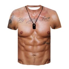 Funny Muscle Body 3D Print Men’s T-Shirt Sports Athletics Summer T Shirt