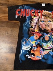Chucky Toy Story Shirt Size XL Boot AOP Tee Tultex Tag Single Stitch Deadstock