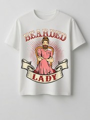 Bearded Lady Tshirt – Vintage Circus Bearded Lady Costume T-Shirt