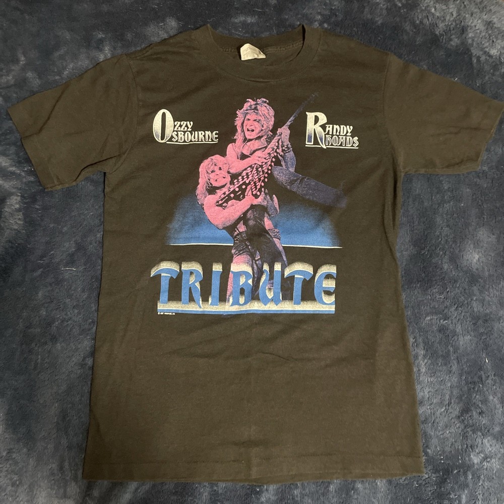 VTG OZZY OSBOURNE T-SHIRT RANDY RHOADS TRIBUTE M (38-40) 1987 SINGLE STITCH
