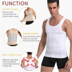 Men’s Shaper Cooling T-Shirt Compression Tummy Vest Underwear Slimming Tank Tops
