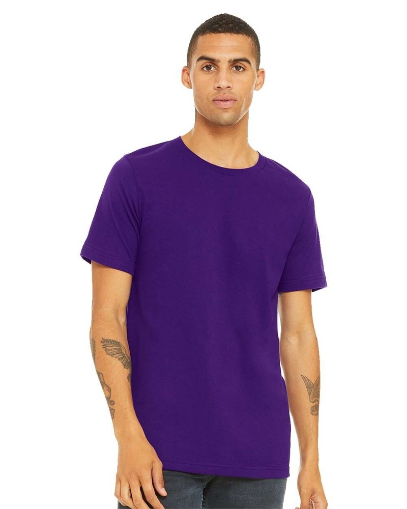 Bella + Canvas 3001C Small Team Purple Cotton Jersey Tee Unisex Tshirt