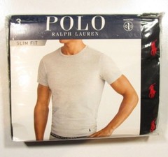 Polo Ralph Lauren Men’s Black Slim Fit Crew-Neck Moisture Wicking T-Shirt 3 Pack