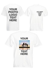 Custom Photo & Text T-Shirt – Add Your Own Image Logo Personalized Casual TShirt