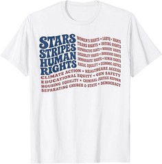 4th of July Shirt Stars Stripes and Human Rights USA Flag Unisex T-Shirt