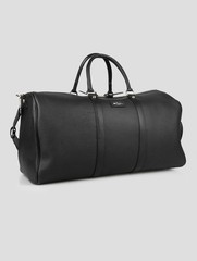 NEW KITON BLACK LEATHER TRAVEL BAG ONE SIZE KPB17