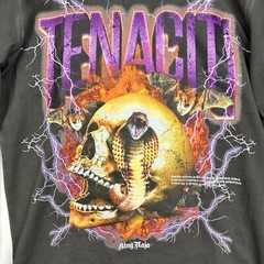 Tenaciti Crewneck T-Shirt Mens Medium Black Long Sleeve Cobra Skull Streetwear
