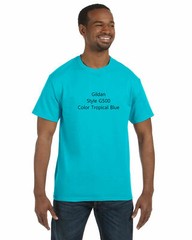 Gildan G500 Tropical Blue Adult XL T-shirt Heavy 5.3 oz 100% Cotton camisa