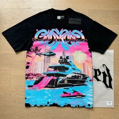 NEW Godspeed Sunset Beach Yacht print Tee Mens Short sleeved T-shirt