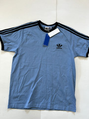 Adidas Classic Originals 3 Stripe Blue or Brwon T-Shirt Men’s Sz L-2XL $35 NEW