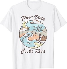 Pura Vida Costa Rica T-Shirt Colorful Tropical Beach Tee T-Shirt