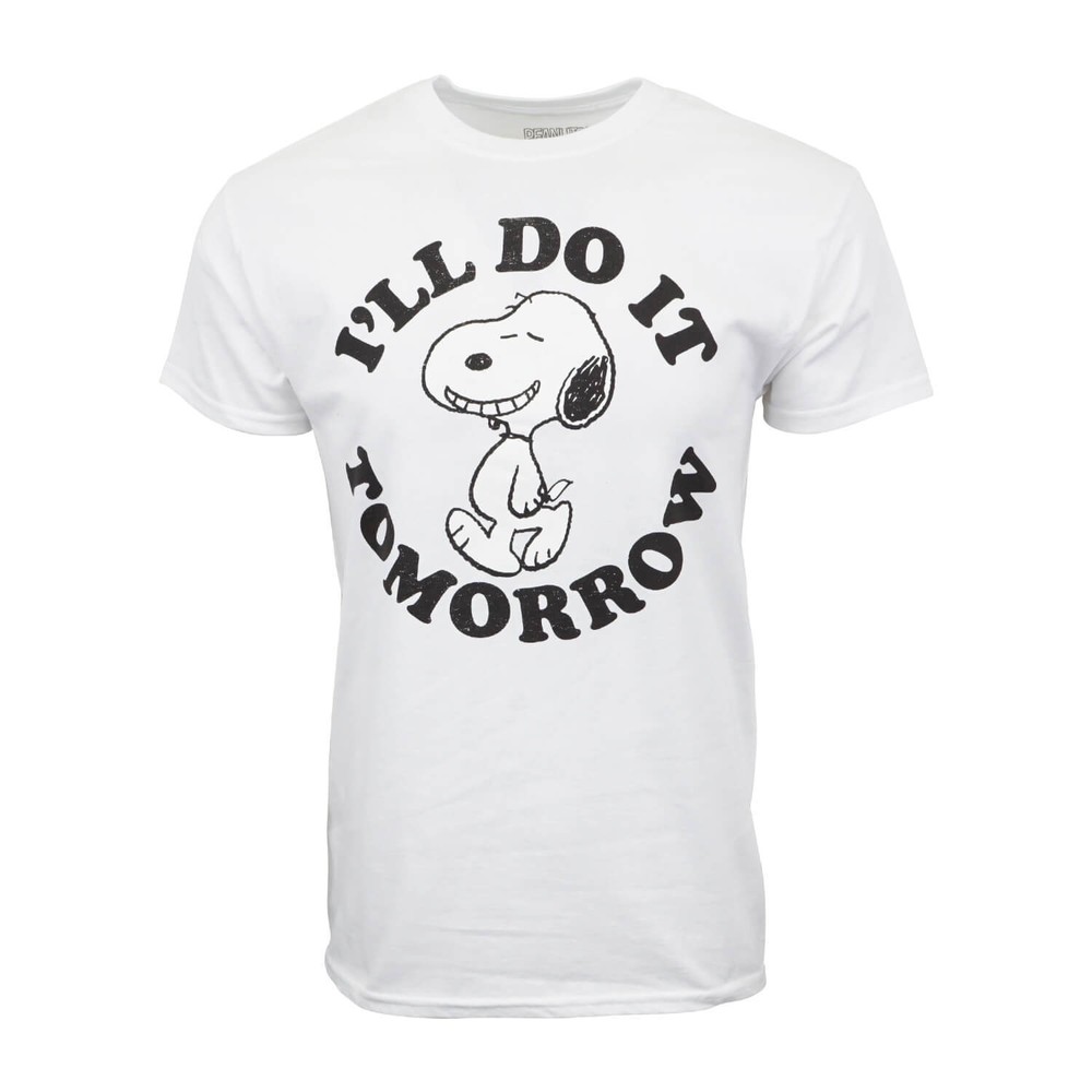 Snoopy Peanuts I’ll Do It Tomorrow Mens T shirt Authentic & Official Item