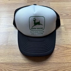 John Deere Hat Cap Snap Back Trucker Mens Black White Farm Equipment Tractor