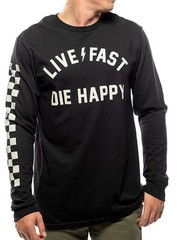 Fasthouse Men’s Die Happy Long Sleeve T-shirt Motocross Live Fast MX FMX Tee