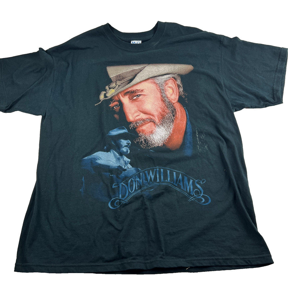 Don Williams Gentle Giant Tour T Shirt Black XL (46″) M&O Country Music Tee