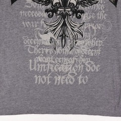 The Raw Uncut Shirt Grunge AOP Skater Wings Loyal Graphic Gray Vintage Y2K