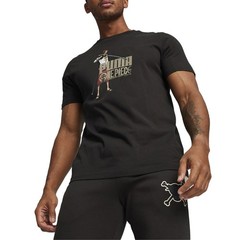 PUMA X One Piece Graphic Crew Neck Short Sleeve T-Shirt Mens Black Casual Tops