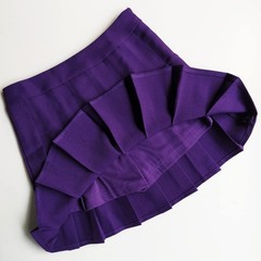 Women’s High Waist A-Line Pleated Mini Skirt Short Tennis Skirt (Purple, S)