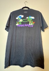 Under Armour Men’s Large Navy Short Sleeve T-Shirt Floral Chest Logo Minneapolis