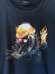 Harley Davidson T Shirt Size Large Clown Black Vintage Y2K Grunge Hip Hop