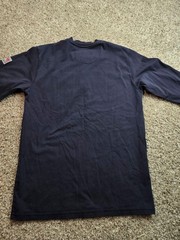 Tyndale Shirt Medium Mens Blue Long Sleeve Henley Flame Resistant FR Workwear