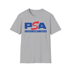PSA Please Submit Again T Shirt | Funny Sports Card Collector Parody Hobby Tee