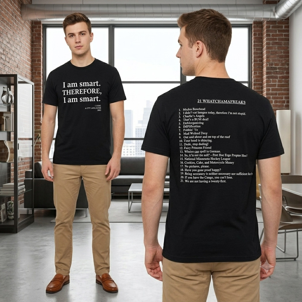 Unisex Adult M T-Shirt Graphic Front & Back Logic Vintage Ultra Cotton Academy