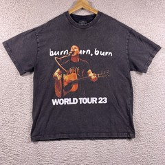 Zach Bryan Burn Burn Burn World Tour 2023 T-Shirt Mens Large Black Concert Merch