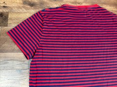 Polo Ralph Lauren Navy Blue & Red Striped S/S Shirt Pony Logo Sz Large Preowned