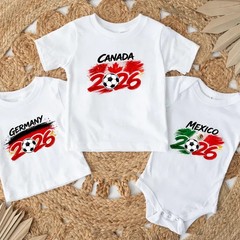 2026 World Cup Country Flag Soccer T-Shirt USA Canada Brazil Mexico Tee