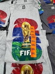 6 Pieces of FIFA Official Licensed World Cup TShirts S-XXL Dark/Light Gray NEW!
