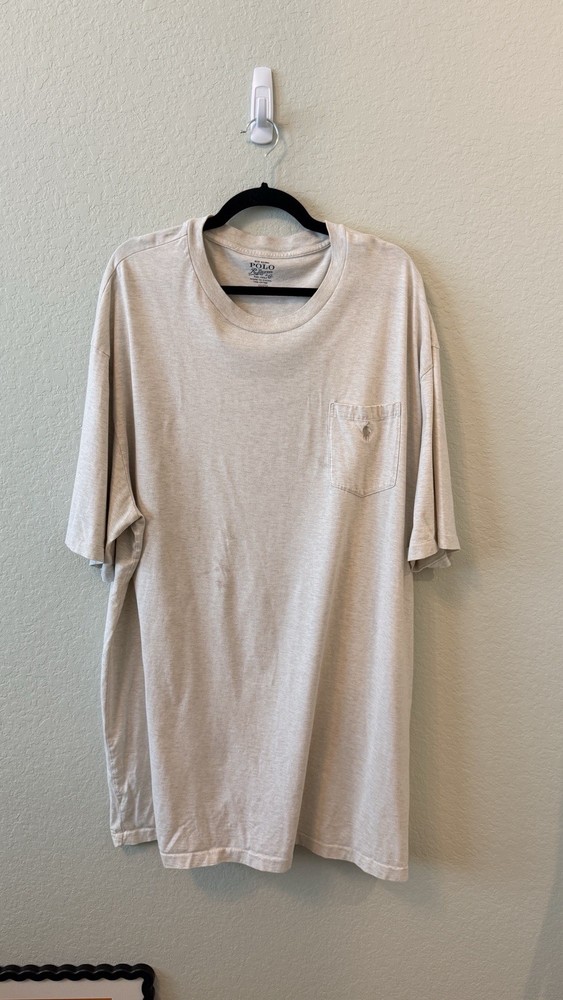 Polo Ralph Lauren Big & Tall Khaki Tan Embroidered LOGO Short Sleeve T Shirt