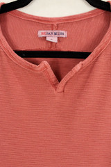 32 Bar Blues Thermal Mens Top XL waffle weave Short Sleeve Burnt Orange