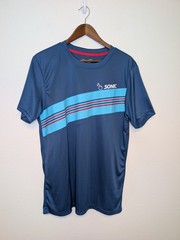 SONIC DRIVE-IN Short Sleeve Uniform Employee Shirt M Cherry Logo Blue