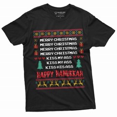 Men’s Holiday Funny Shirt Merry Christmas Happy Hanukkah T-shirt classic movie T