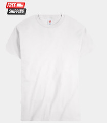 Hanes Men’s 5XL Short Sleeve Cotton Crewneck T-Shirt White Comfort Fit