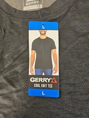 L / LARGE – BLACK – Gerry Men’s Lightweight Cool Knit Active Gym Tee Shirt